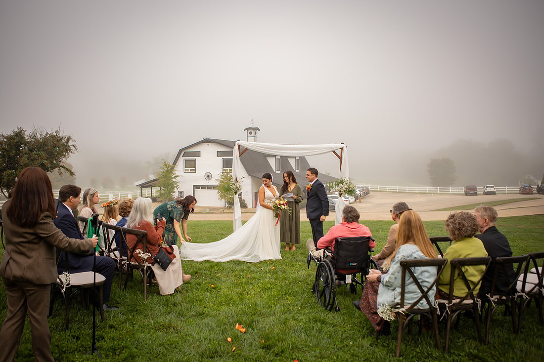 Wedding Ceremony at Horseshoe Farm in Hendersonville NC Photography