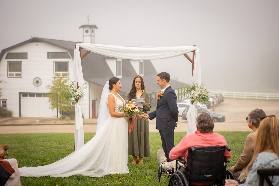 Wedding Ceremony at Horseshoe Farm in Hendersonville NC Photography