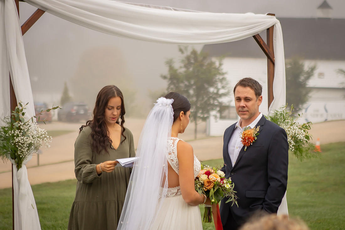 Wedding Ceremony at Horseshoe Farm in Hendersonville NC Photography