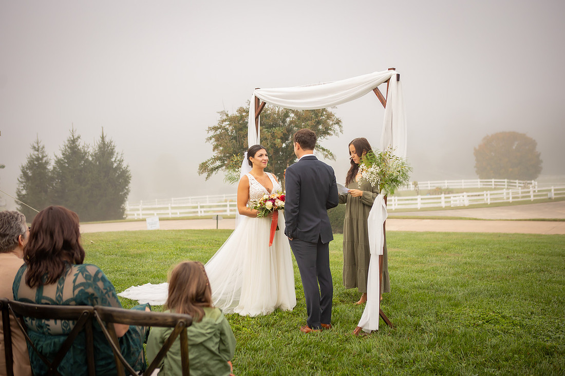 Wedding Ceremony at Horseshoe Farm in Hendersonville NC Photography