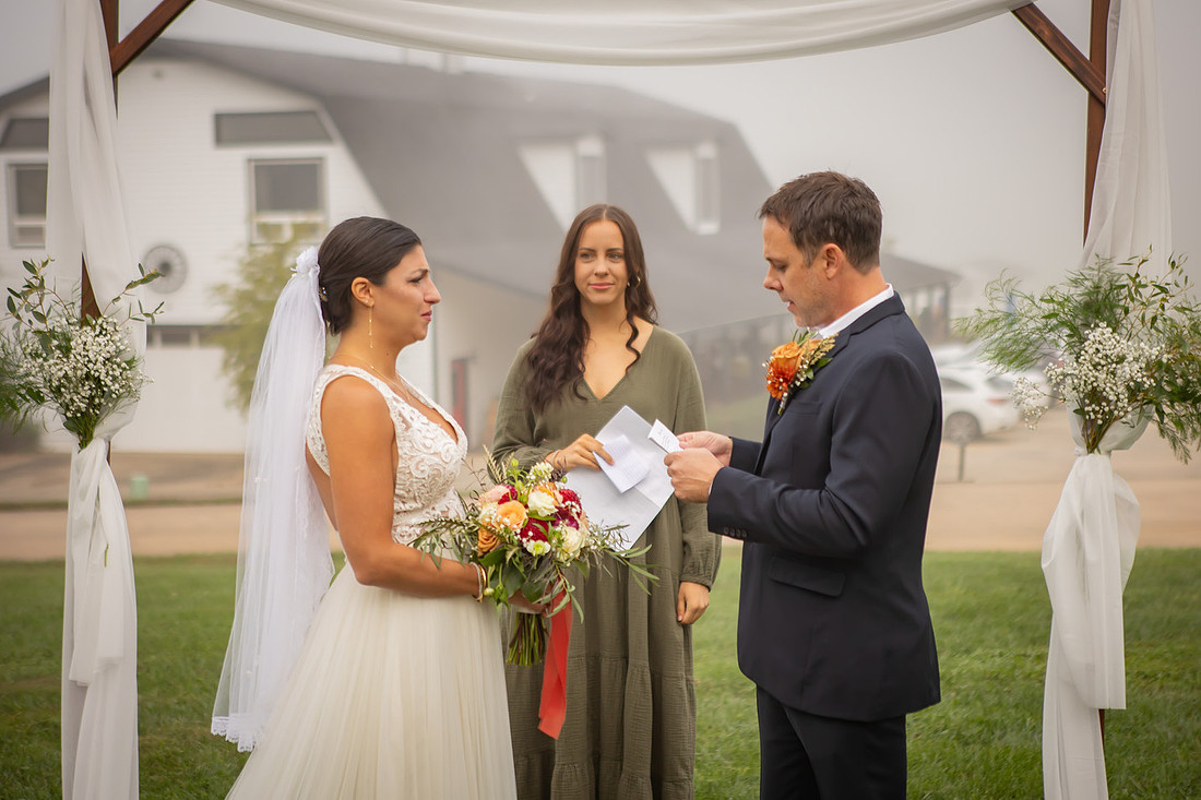 Wedding Ceremony at Horseshoe Farm in Hendersonville NC Photography