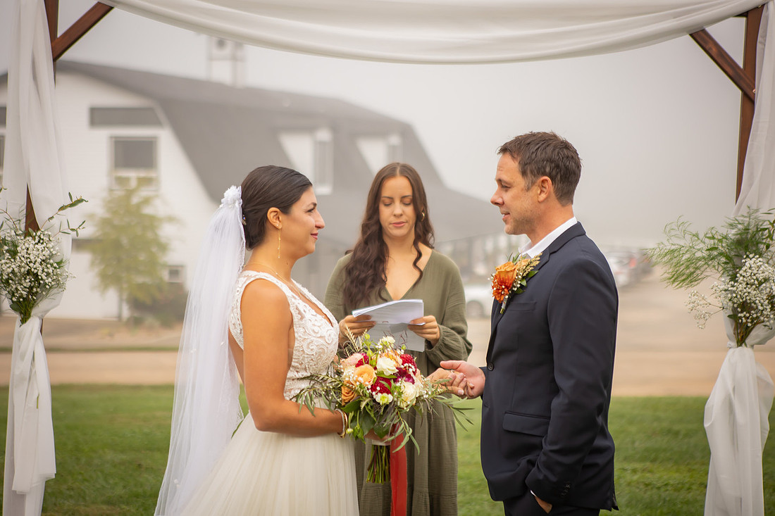 Wedding Ceremony at Horseshoe Farm in Hendersonville NC Photography