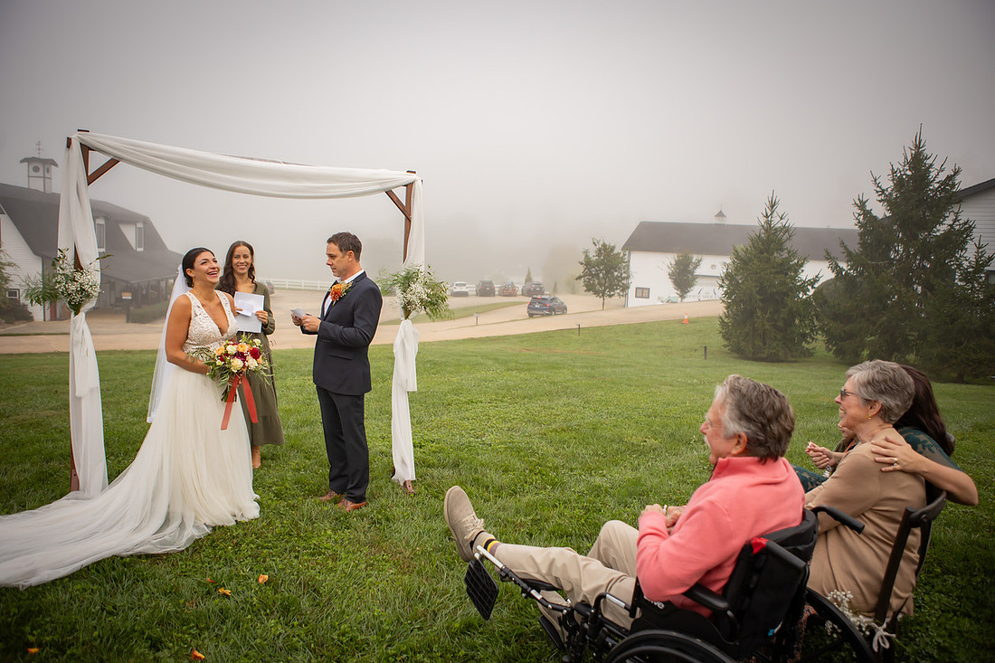 Wedding Ceremony at Horseshoe Farm in Hendersonville NC Photography