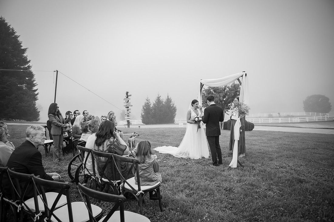 Wedding Ceremony at Horseshoe Farm in Hendersonville NC Photography