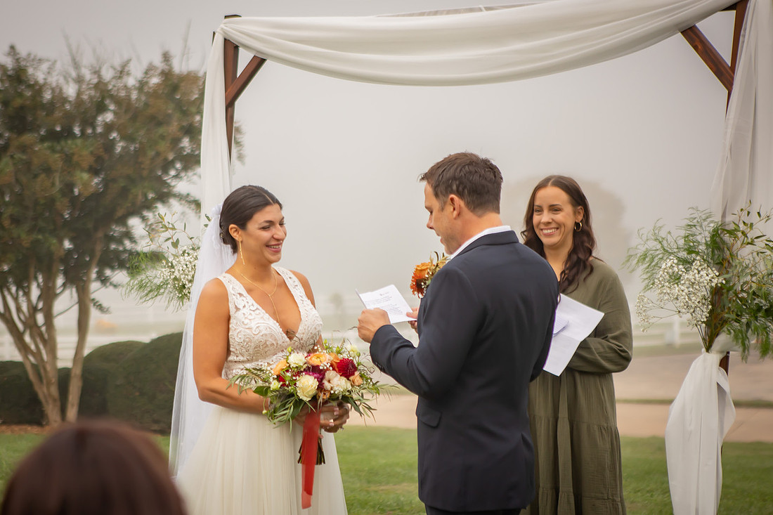 Wedding Ceremony at Horseshoe Farm in Hendersonville NC Photography