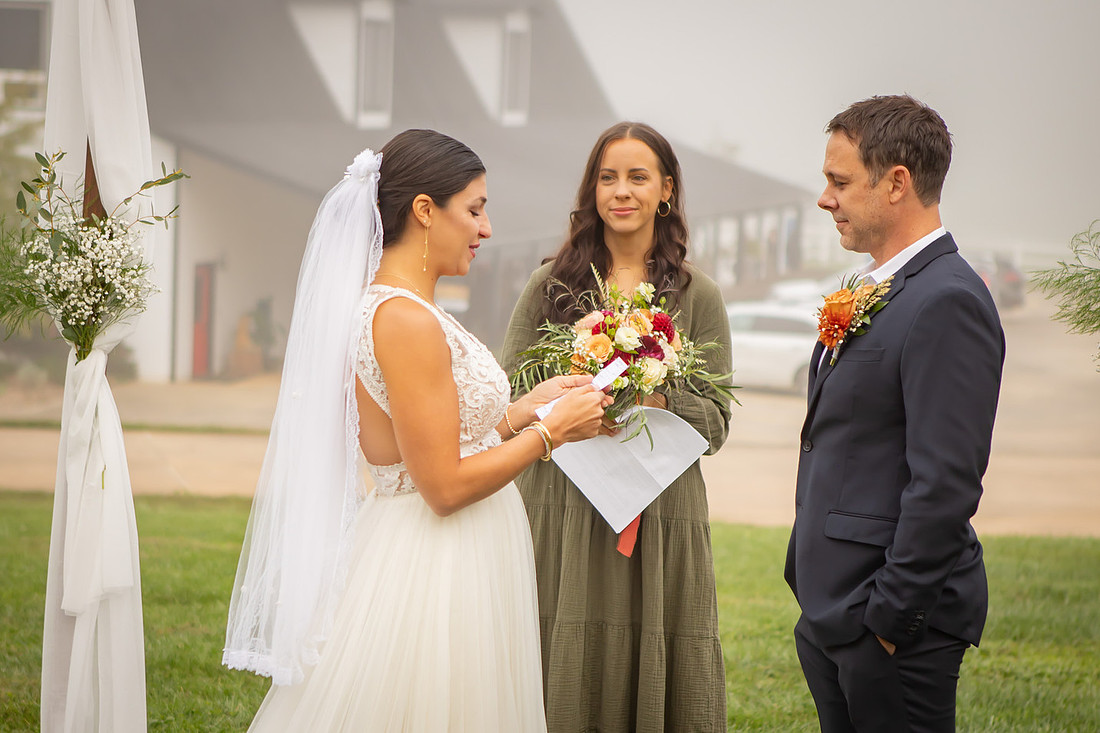 Wedding Ceremony at Horseshoe Farm in Hendersonville NC Photography