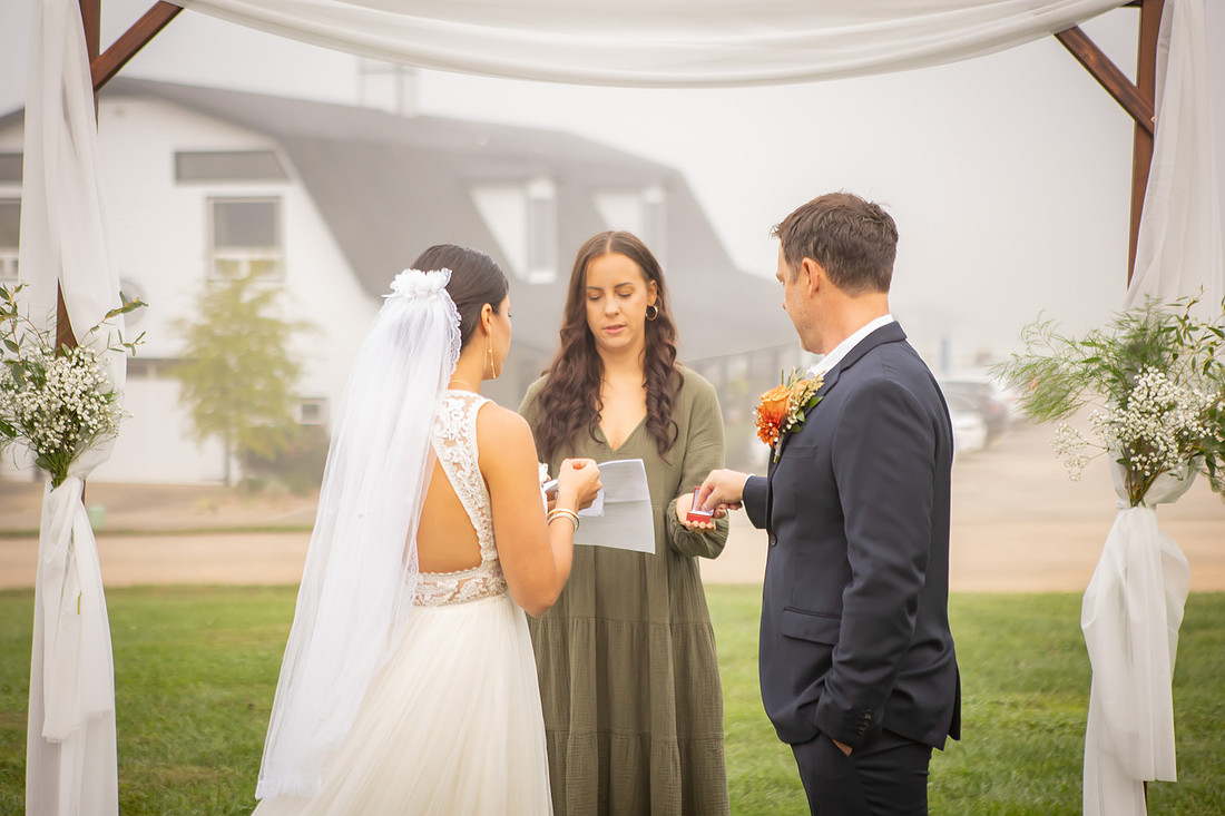 Foggy Morning Wedding Ceremony | Asheville Photographer