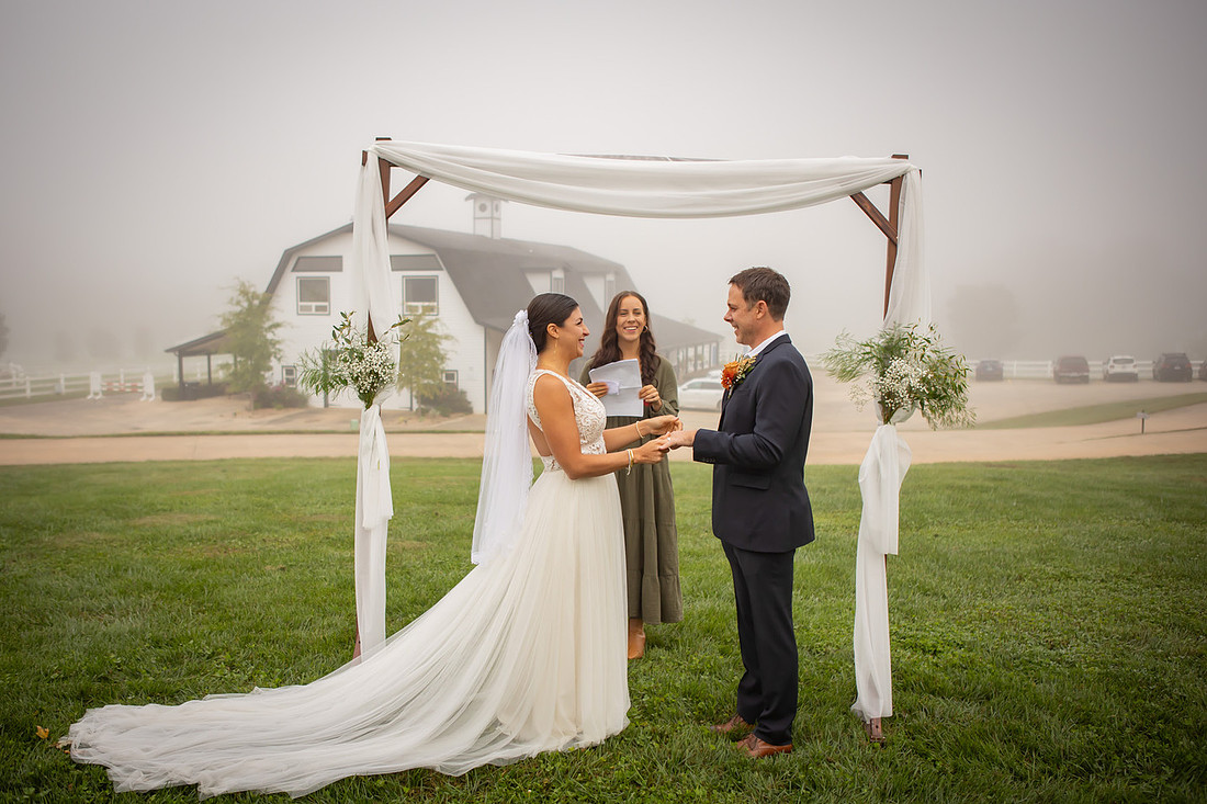 Foggy Morning Wedding Ceremony | Asheville Photographer