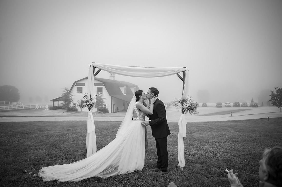 Foggy Morning Wedding Ceremony | Asheville Photographer