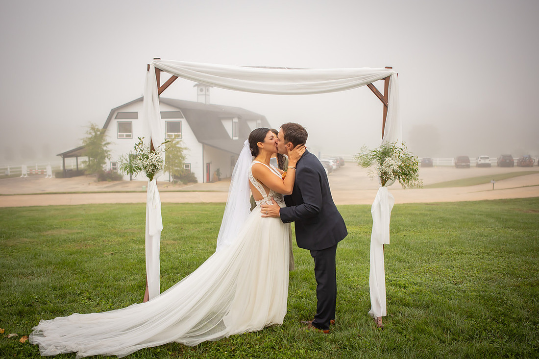 Foggy Morning Wedding Ceremony | Asheville Photographer