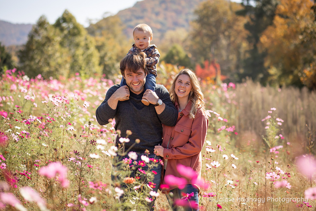 Outdoor Family Photos in Asheville with Baby Photographer