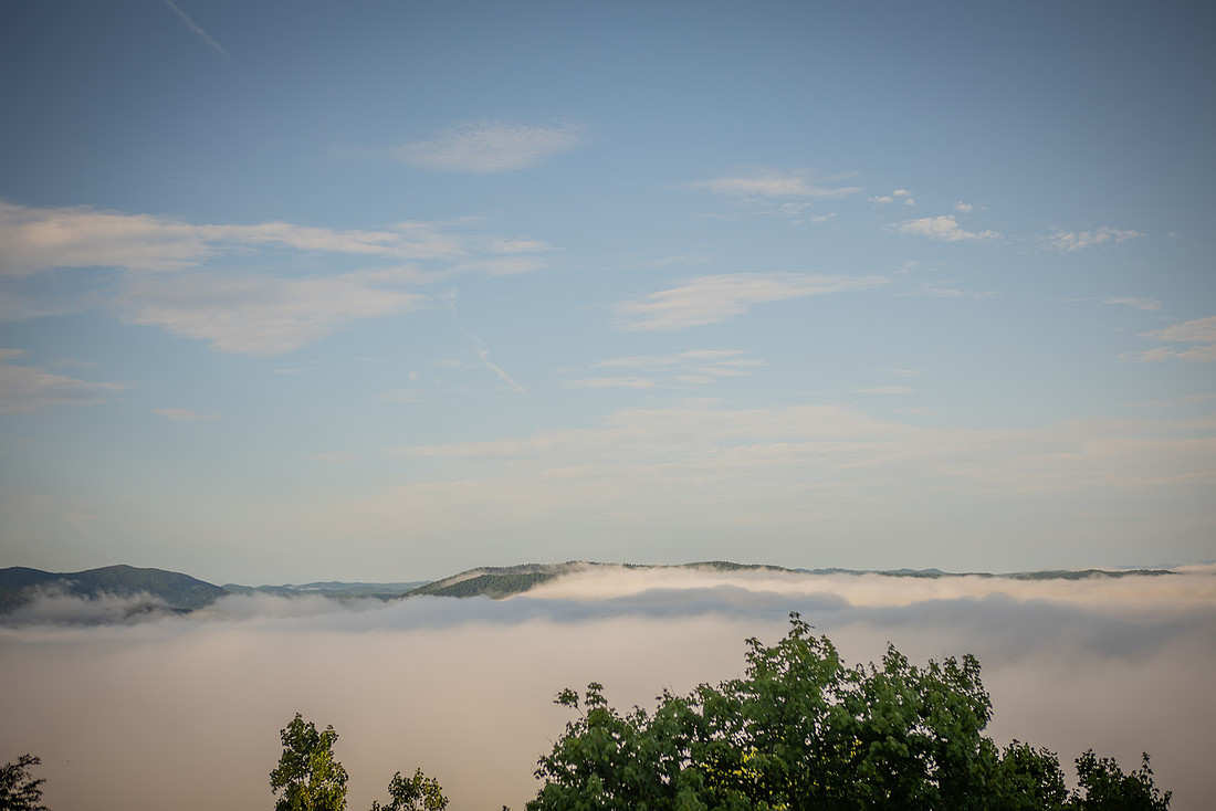 Morning Mountain Proposal at Jump Off Rock in Hendersonville NC | WNC Engagement Photographer