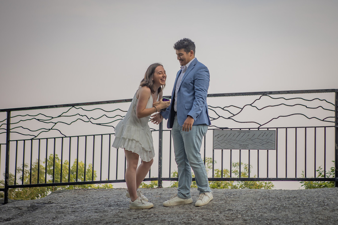 Proposing at a Mountain Overlook | Asheville Proposal Photographer