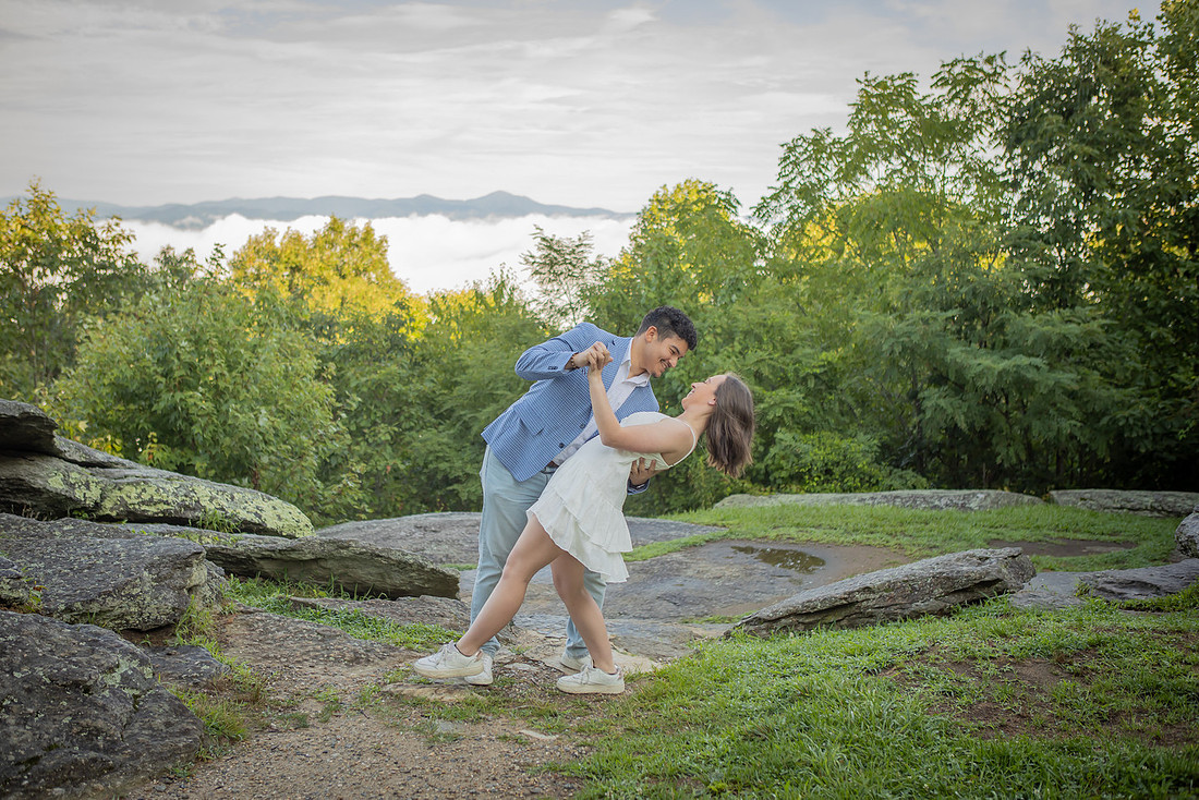 Proposing at a Mountain Overlook | Asheville Proposal Photographer