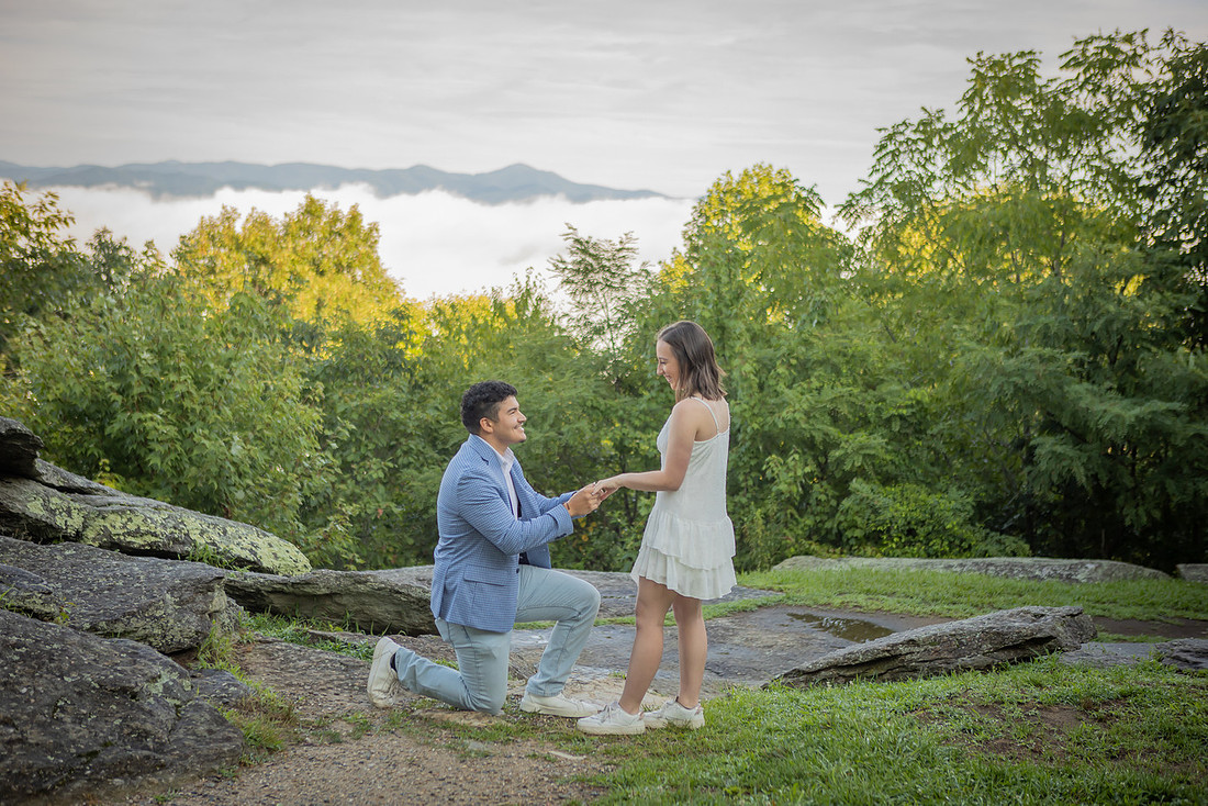 Proposing at a Mountain Overlook | Asheville Proposal Photographer