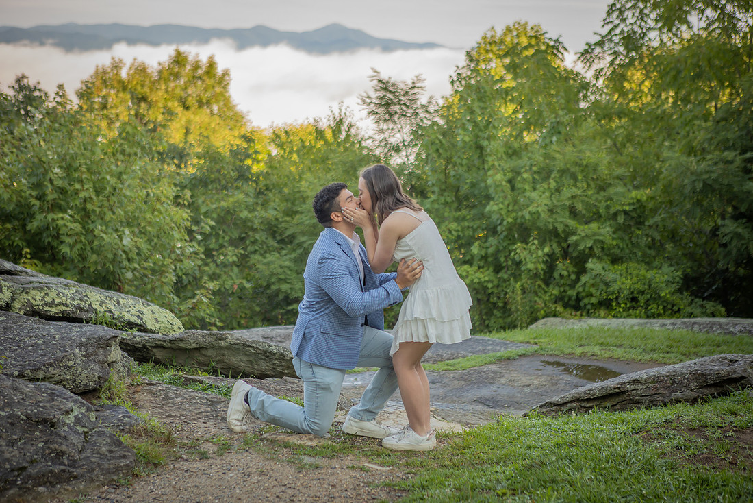 Proposing at a Mountain Overlook | Asheville Proposal Photographer