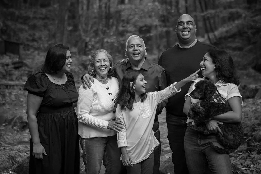 Fun Black and White Family Photo
