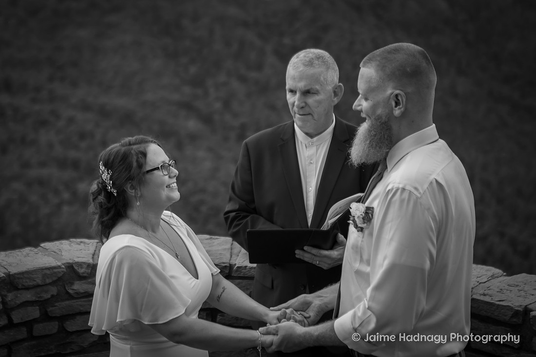 Mountain Overlook Wedding Ceremony Photography | Adventure Elopement Photographer