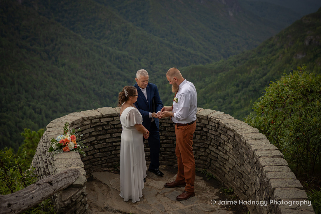 Mountain Overlook Wedding Ceremony Photography | Adventure Elopement Photographer