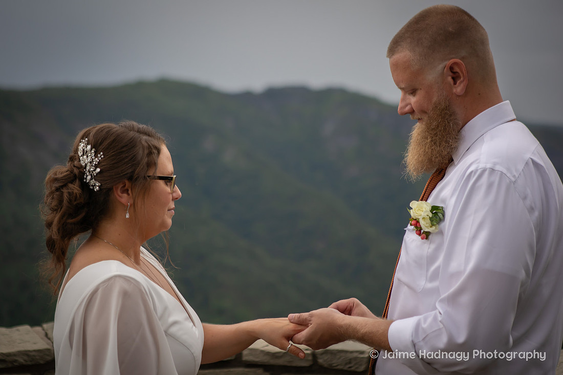 Mountain Overlook Wedding Ceremony Photography | Adventure Elopement Photographer