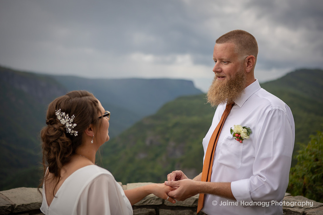 Mountain Overlook Wedding Ceremony Photography | Adventure Elopement Photographer