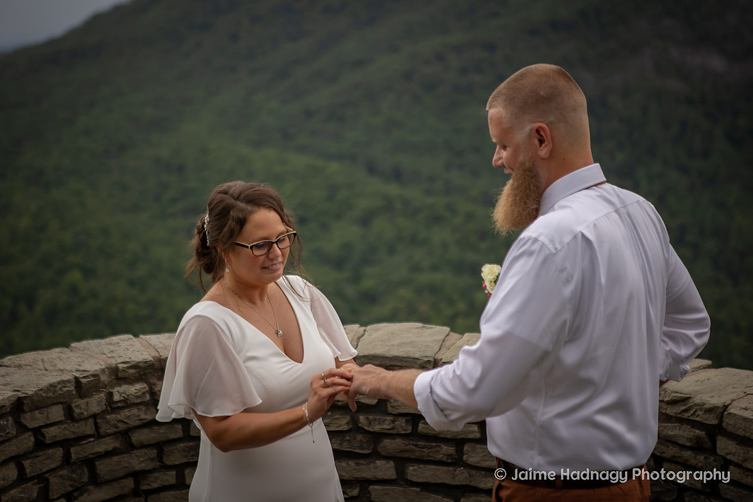 Mountain Overlook Wedding Ceremony Photography | Adventure Elopement Photographer