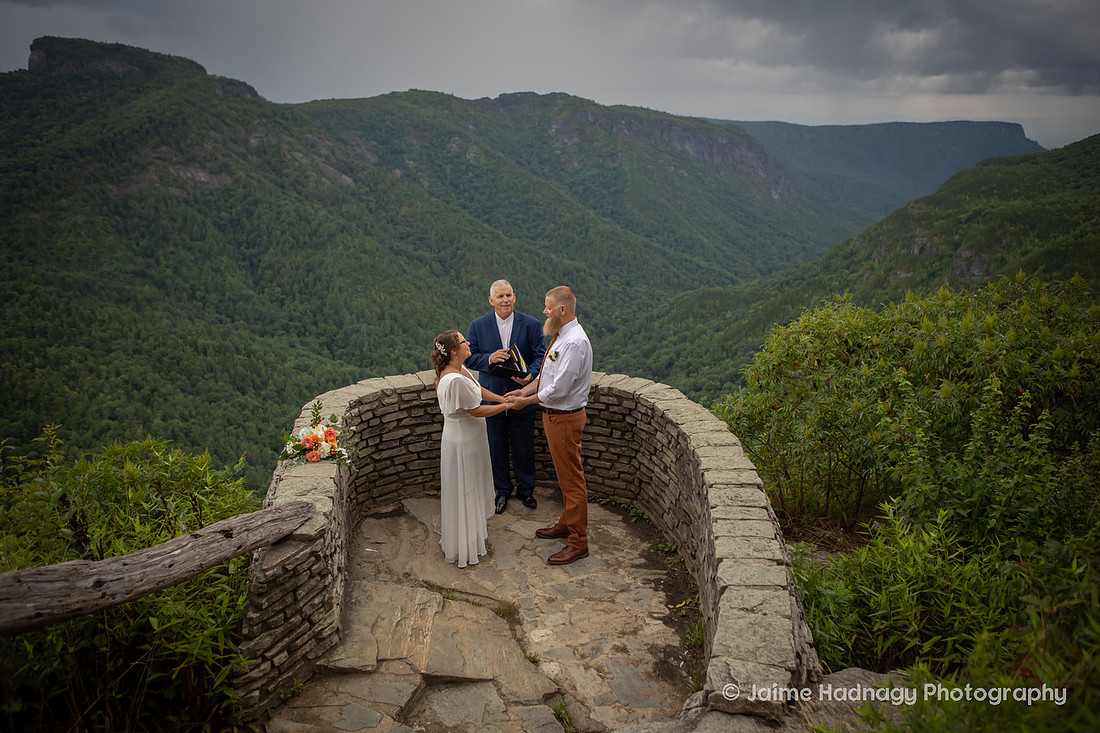 Mountain Overlook Wedding Ceremony Photography | Adventure Elopement Photographer