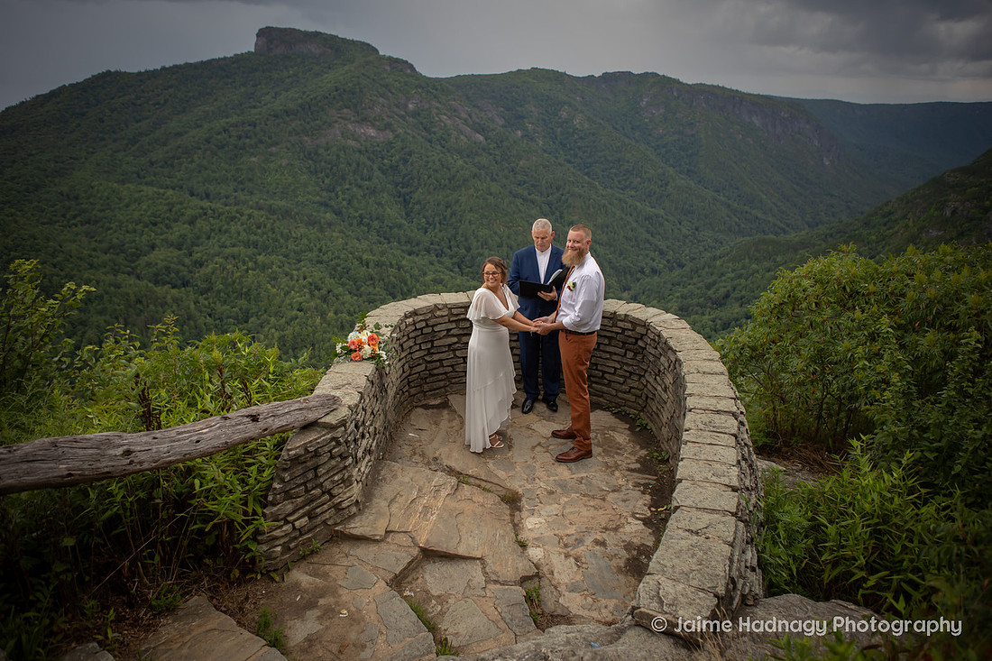 Mountain Overlook Wedding Ceremony Photography | Adventure Elopement Photographer