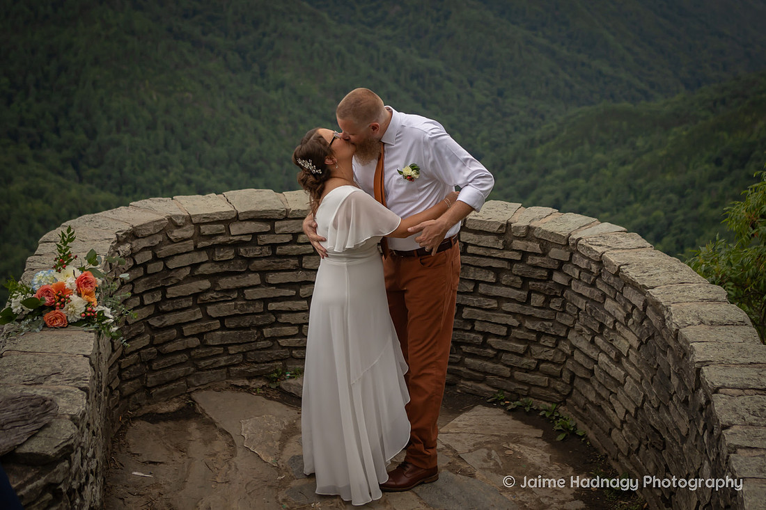 Mountain Overlook Wedding Ceremony Photography | Adventure Elopement Photographer