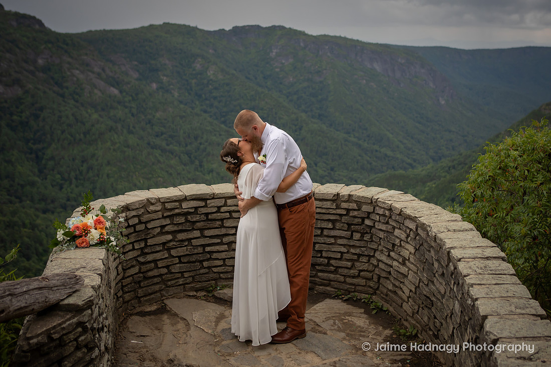 Mountain Overlook Wedding Ceremony Photography | Adventure Elopement Photographer