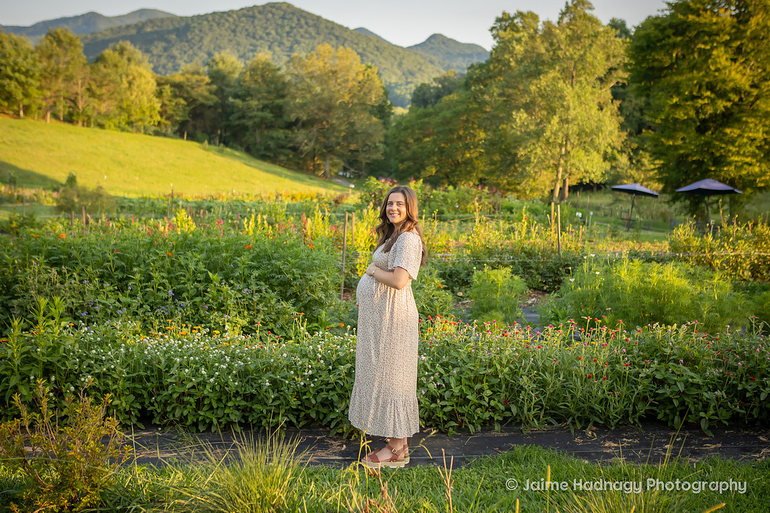 Flower Farm Maternity Photos | Asheville Pregnancy Photographer