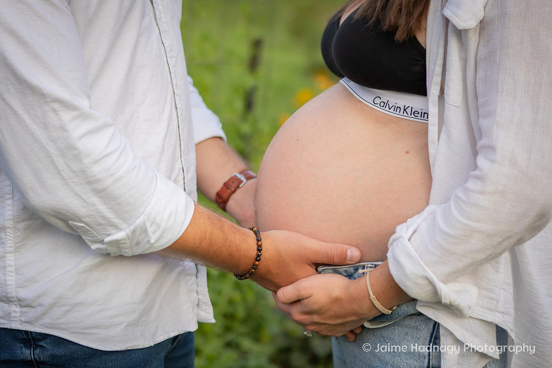 Bare Pregnant Belly
