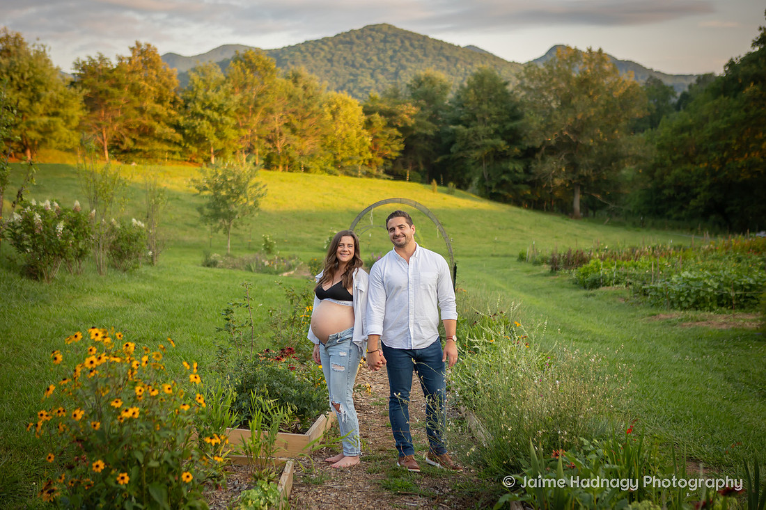 Maternity Photography Session at Flower Farm in Western North Carolina | Asheville Family Photographer