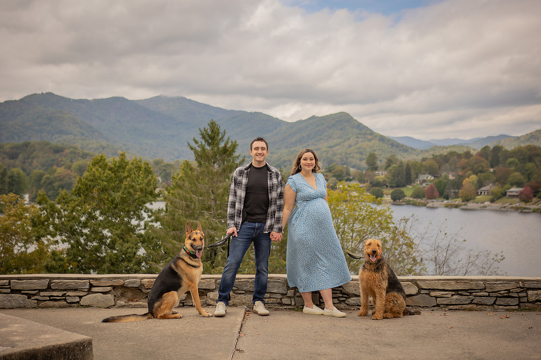 Maternity Photography with Dogs in Western NC