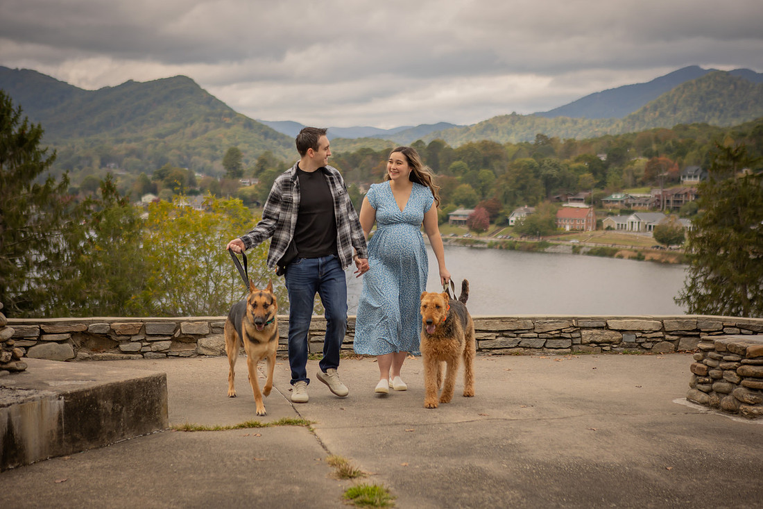 Fur Family Maternity Photography at Lake Junaluska Waynesville NC Photographer