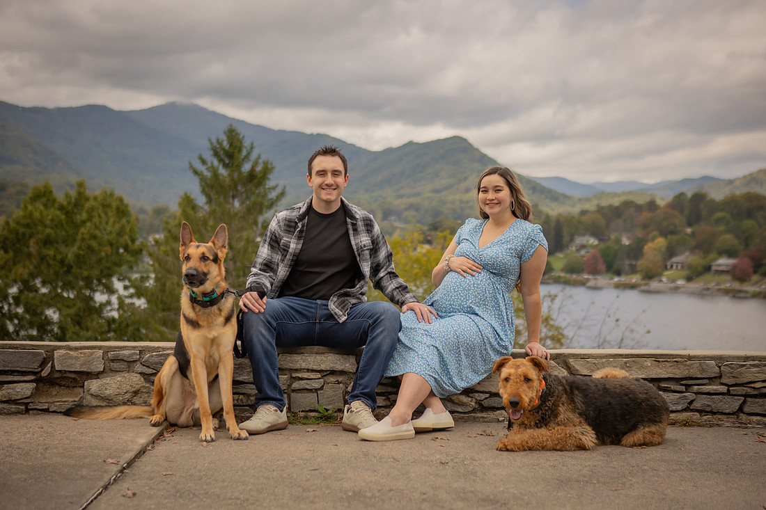 Fur Family Maternity Photography at Lake Junaluska Waynesville NC Photographer