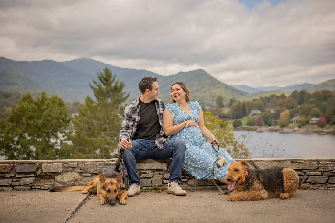 Fur Family Maternity Photography at Lake Junaluska Waynesville NC Photographer