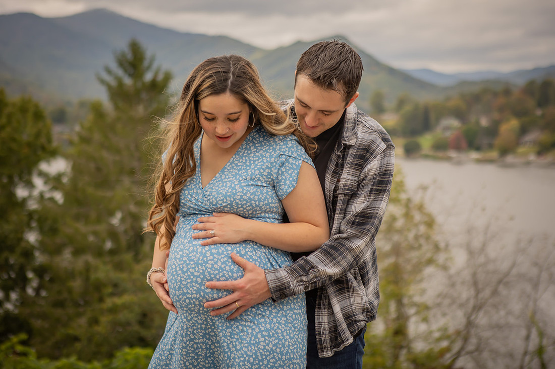 Fur Family Maternity Photography at Lake Junaluska Waynesville NC Photographer