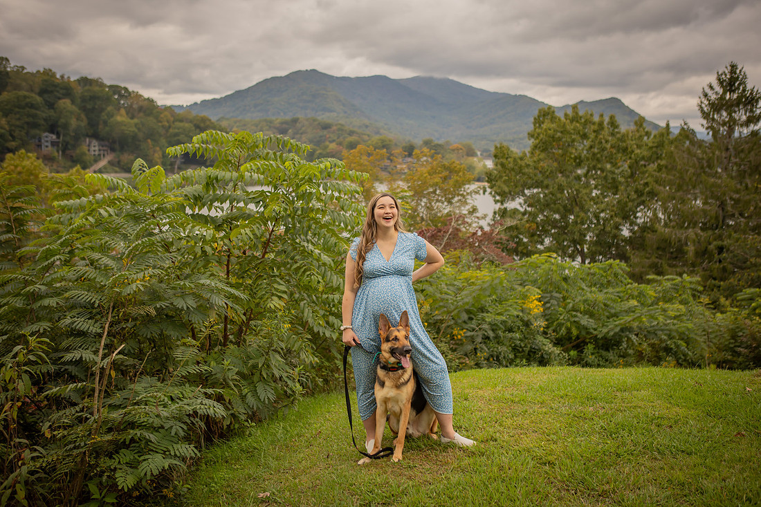Fur Family Maternity Photography at Lake Junaluska Waynesville NC Photographer
