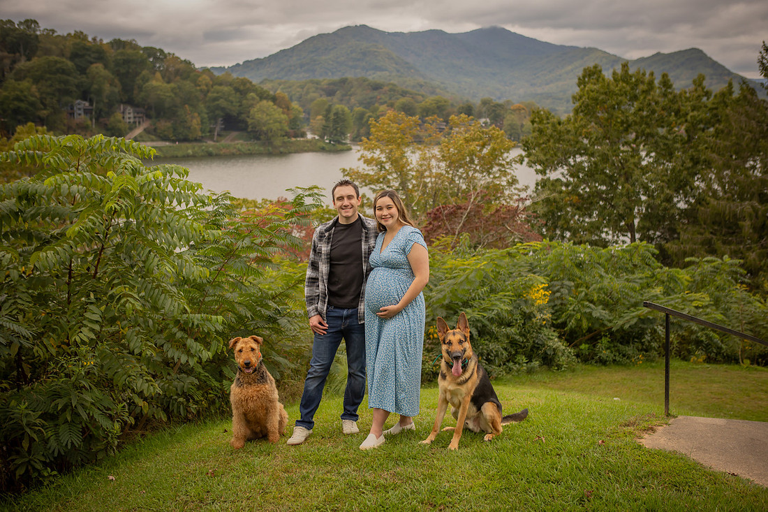 Fur Family Maternity Photography at Lake Junaluska Waynesville NC Photographer