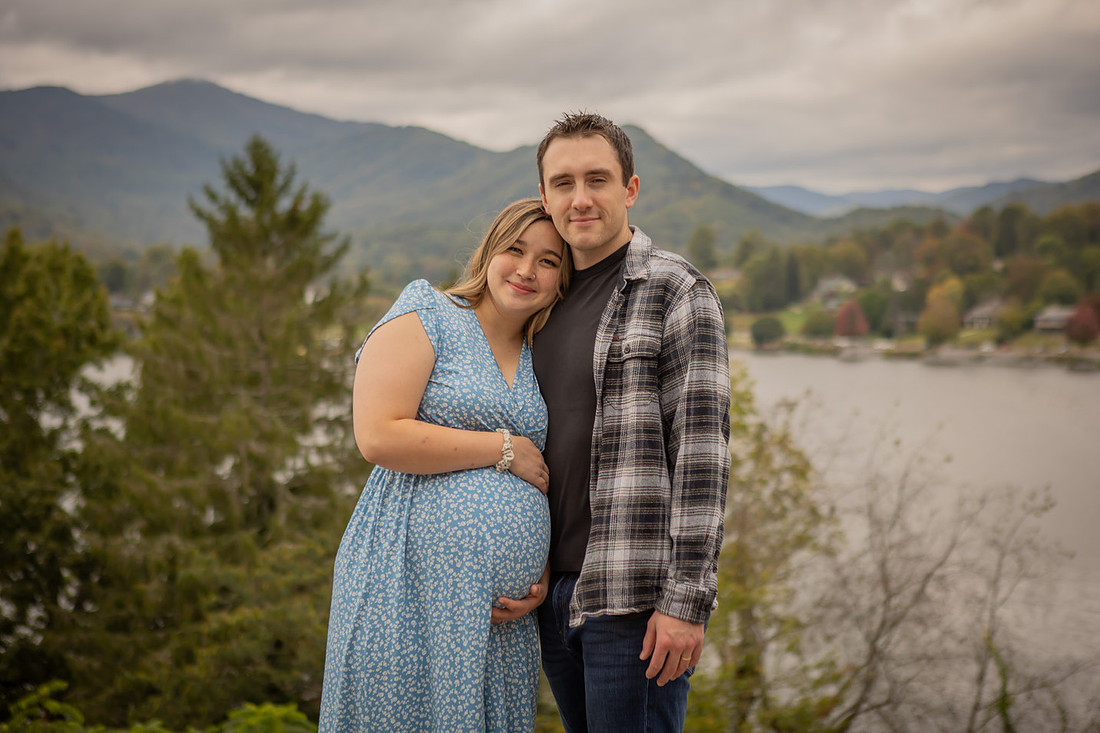 Couples Maternity Photos with Dogs | Asheville Photographer