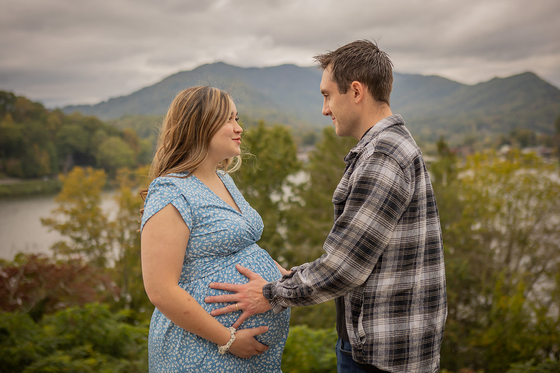 Couples Maternity Photos with Dogs | Asheville Photographer