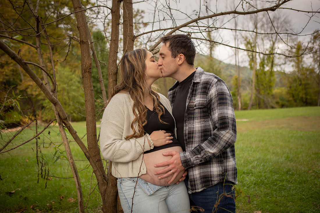 Couples Maternity Photos with Dogs | Asheville Photographer