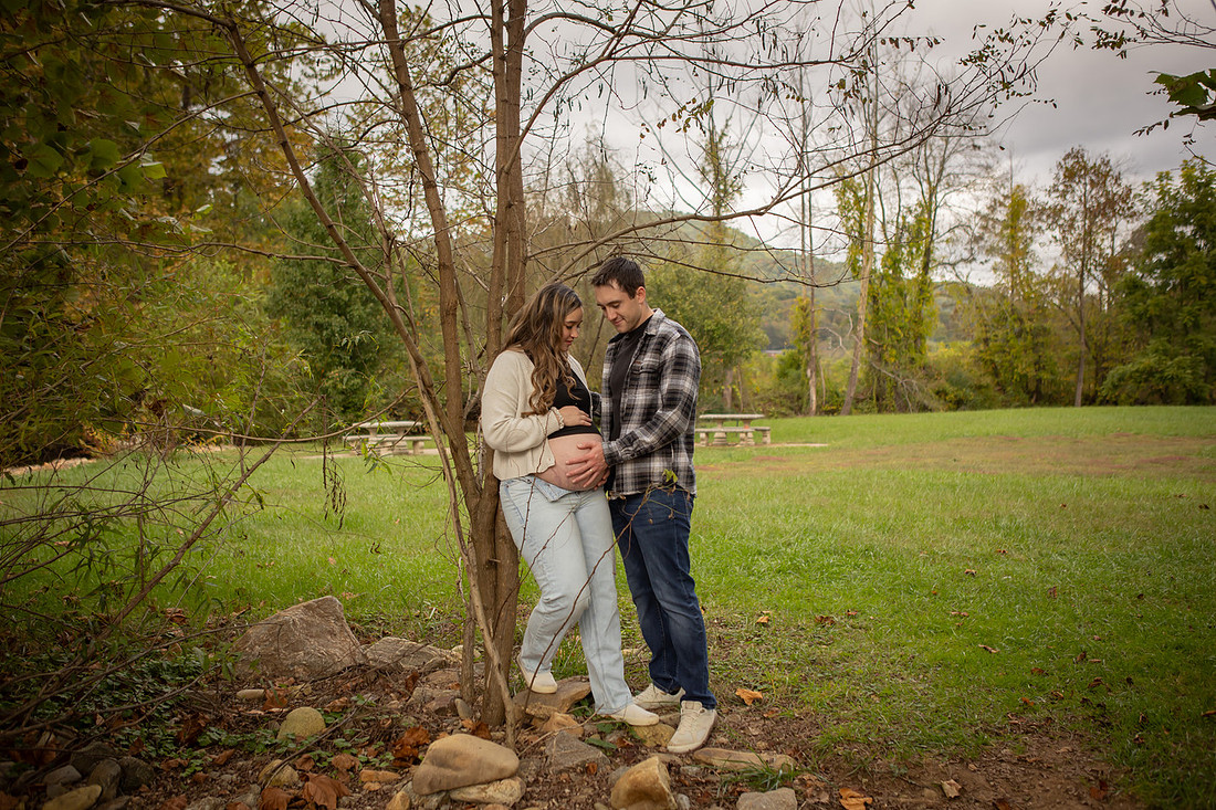 Couples Maternity Photos with Dogs | Asheville Photographer