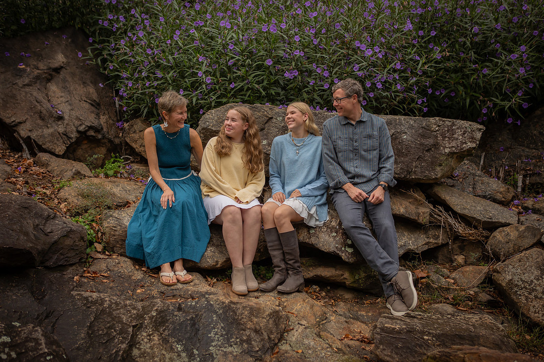 Family Photoshoot at Rock Quarry Garden in Greenville SC | Photographer