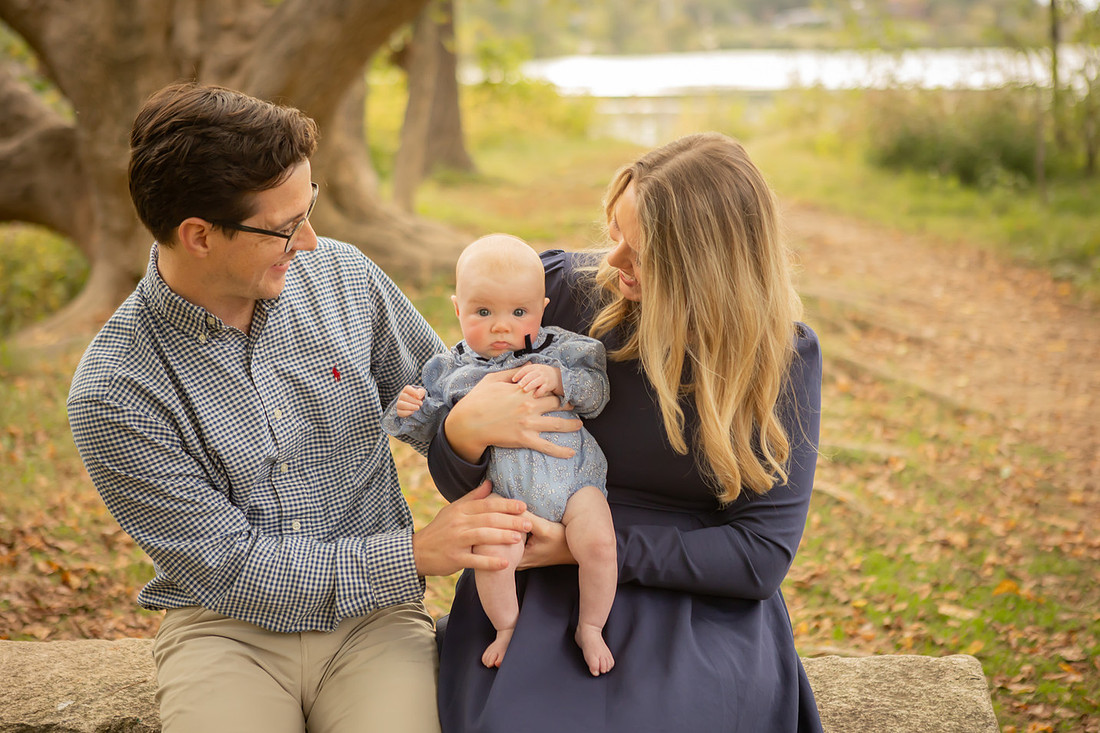 Outdoor Family Photos with Baby in Asheville