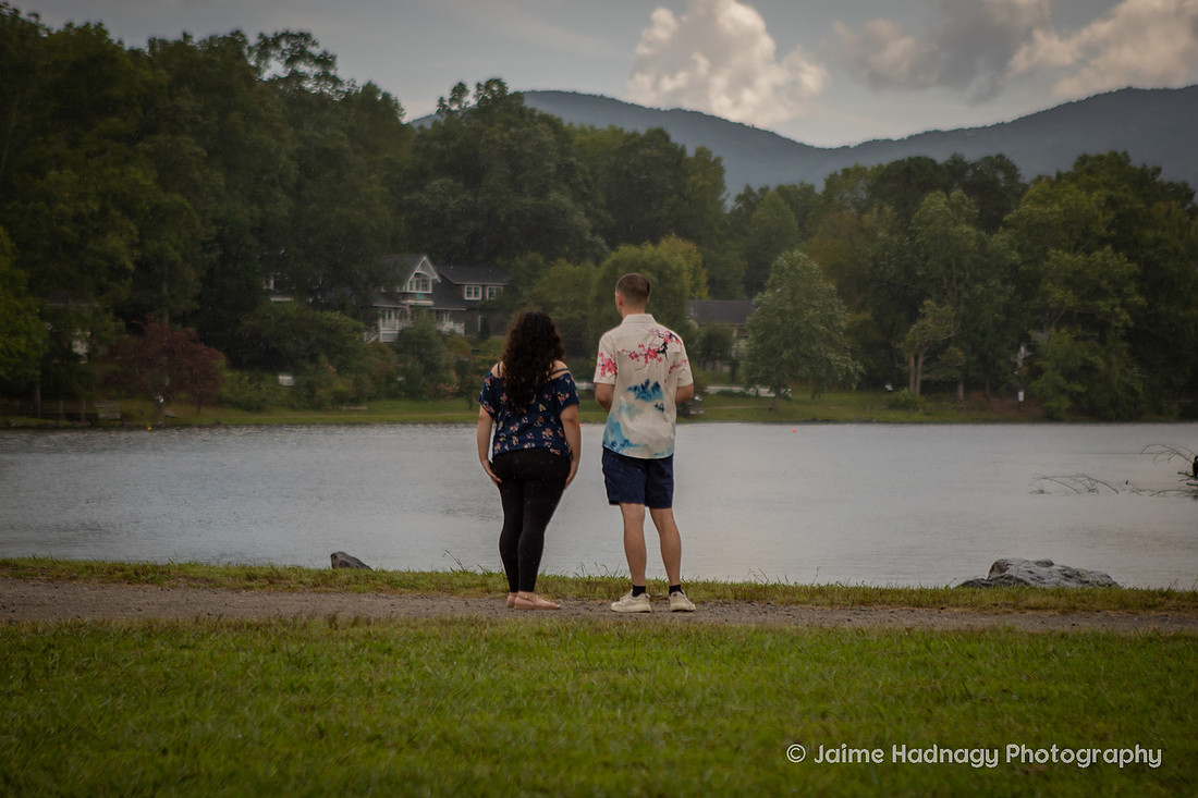 Surprise Proposal Photography at Lake Tomahawk in Black Mountain NC