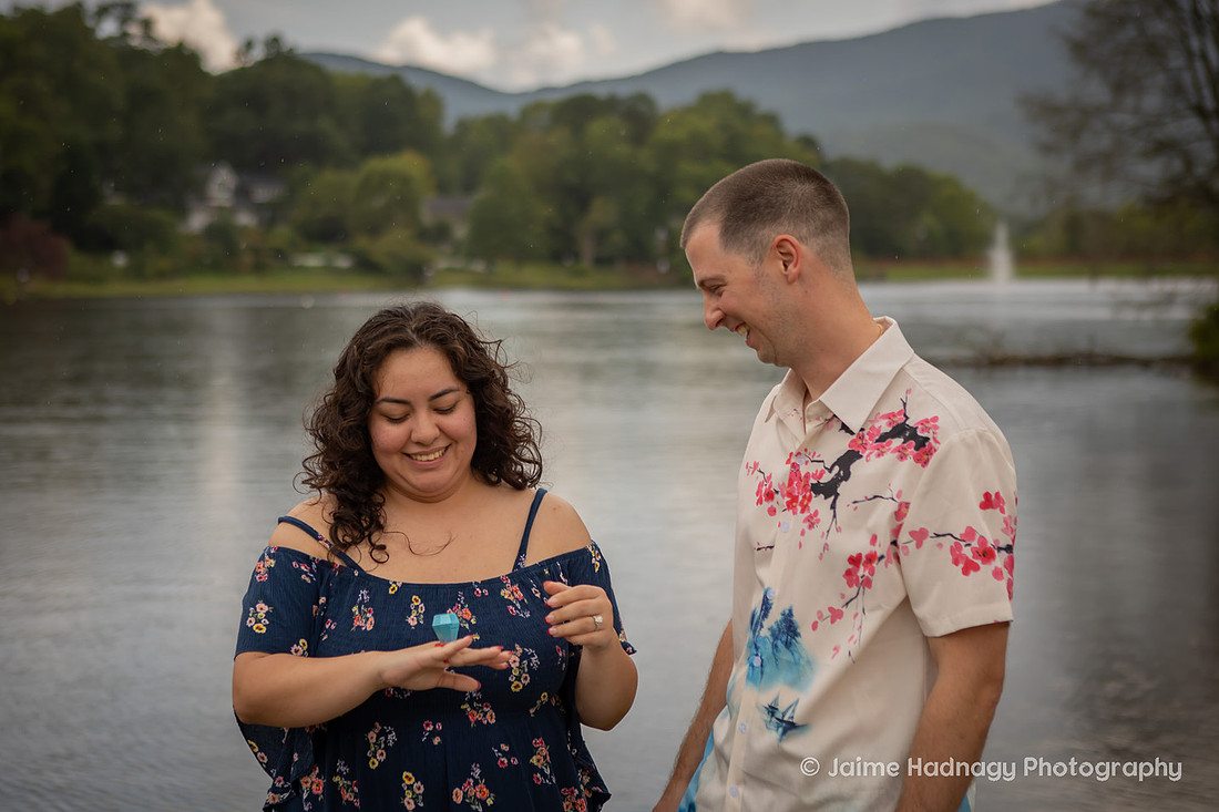 Proposal near Asheville in Black Mountain NC | Engagement Photographer