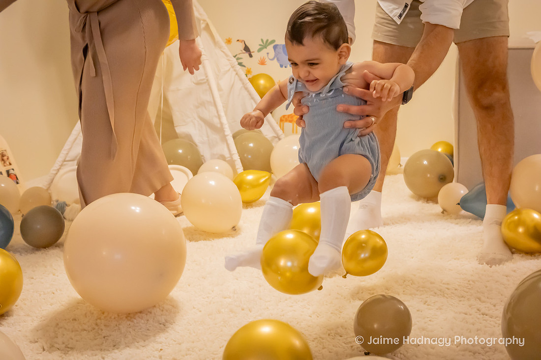One Year Old Birthday PHotos with Balloons | Asheville Infant Photographer