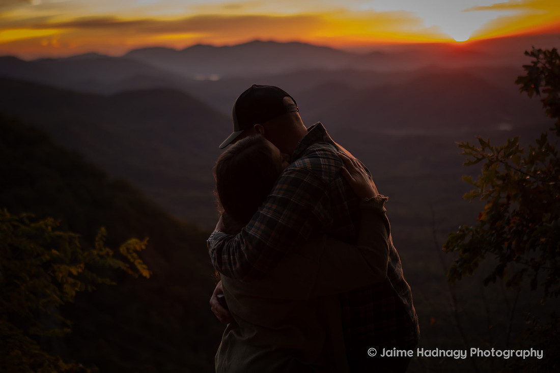Sunrise Proposal at Pretty Place | Asheville Engagement Photographer